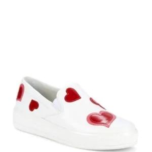 Original Prada slip on heart-print
